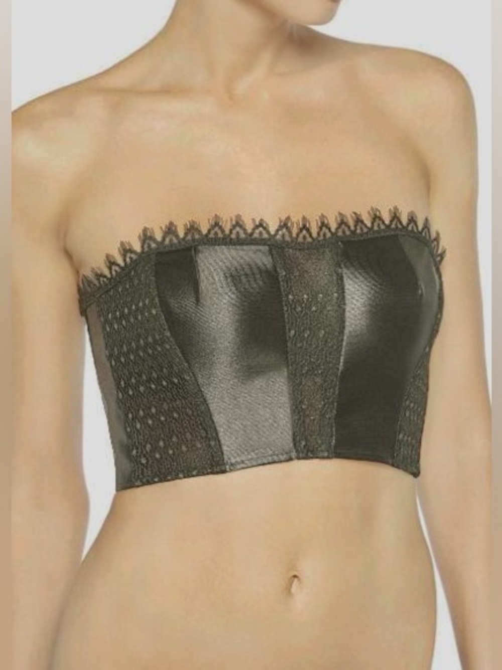 New La Perla Silk Black Lace Bustier Top - Picture 2 of 15